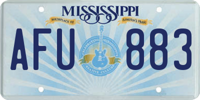 MS license plate AFU883