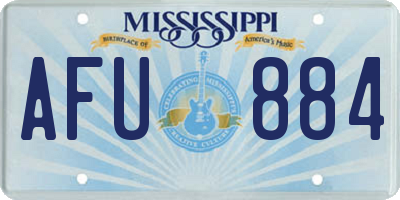 MS license plate AFU884