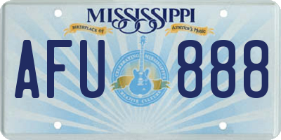 MS license plate AFU888