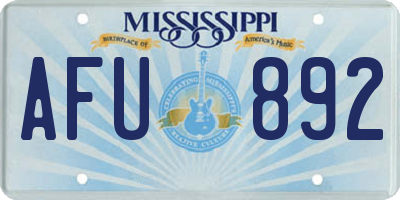 MS license plate AFU892