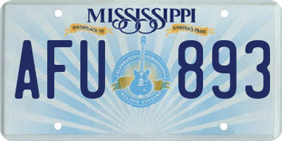 MS license plate AFU893