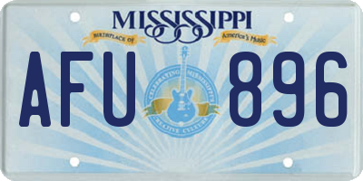 MS license plate AFU896