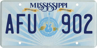 MS license plate AFU902