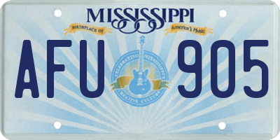 MS license plate AFU905