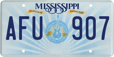MS license plate AFU907