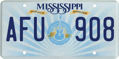 MS license plate AFU908