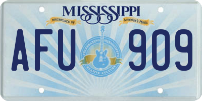 MS license plate AFU909