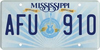 MS license plate AFU910