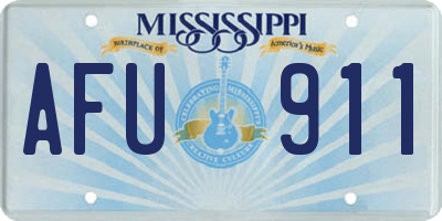 MS license plate AFU911
