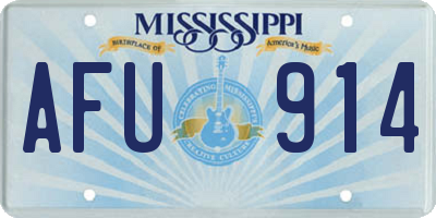 MS license plate AFU914