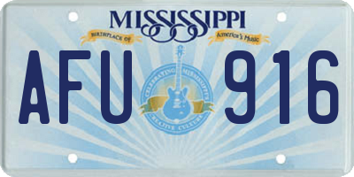 MS license plate AFU916