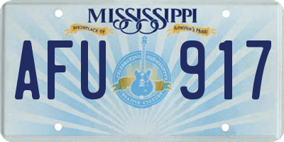 MS license plate AFU917