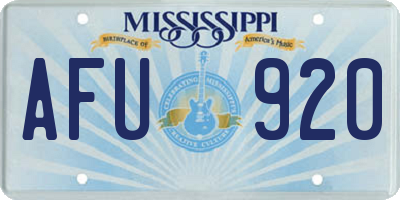 MS license plate AFU920