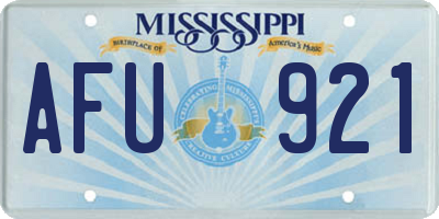 MS license plate AFU921