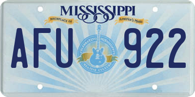 MS license plate AFU922