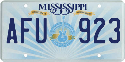 MS license plate AFU923