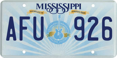 MS license plate AFU926