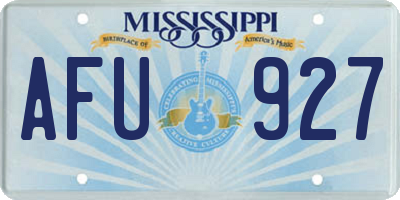 MS license plate AFU927