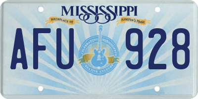 MS license plate AFU928
