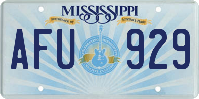 MS license plate AFU929