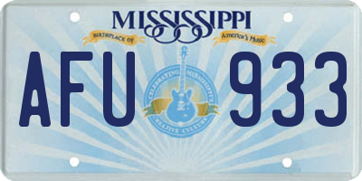 MS license plate AFU933