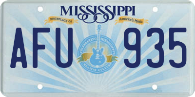 MS license plate AFU935