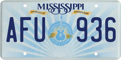 MS license plate AFU936