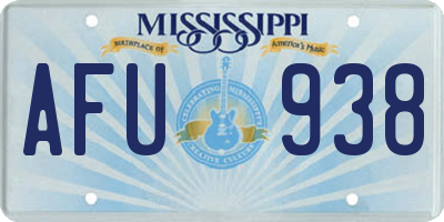MS license plate AFU938