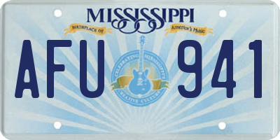 MS license plate AFU941