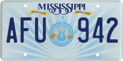 MS license plate AFU942