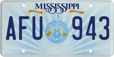 MS license plate AFU943