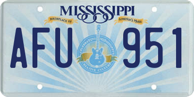 MS license plate AFU951