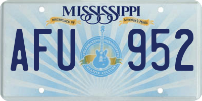 MS license plate AFU952