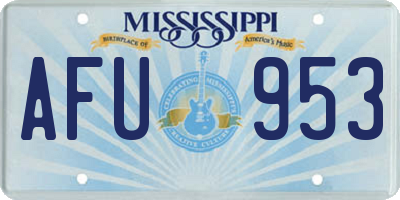 MS license plate AFU953