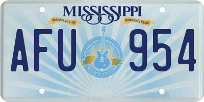 MS license plate AFU954