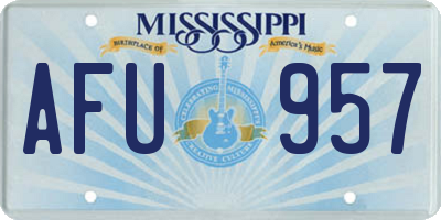 MS license plate AFU957