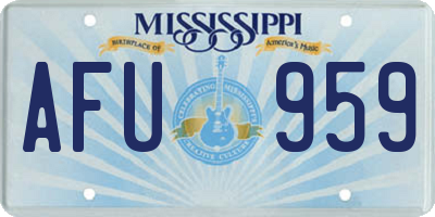 MS license plate AFU959