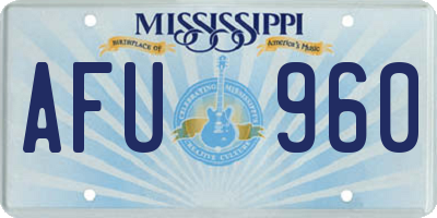MS license plate AFU960