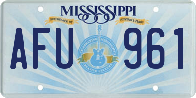 MS license plate AFU961