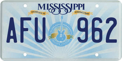 MS license plate AFU962