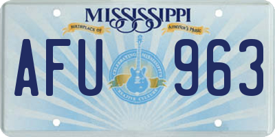 MS license plate AFU963