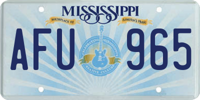 MS license plate AFU965