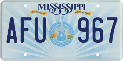 MS license plate AFU967