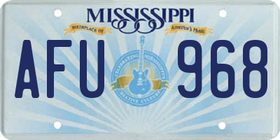 MS license plate AFU968