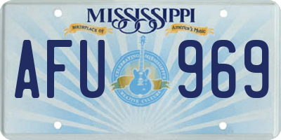 MS license plate AFU969