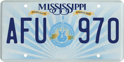 MS license plate AFU970