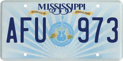 MS license plate AFU973