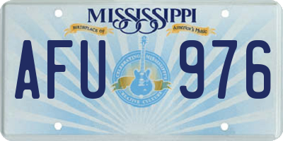 MS license plate AFU976