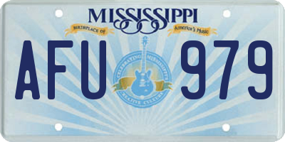 MS license plate AFU979