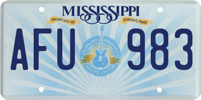 MS license plate AFU983